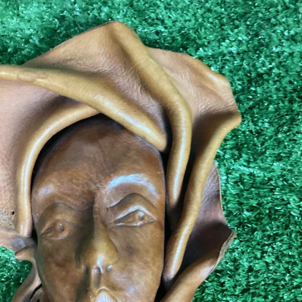 Leather Mask Face Sculpture Wall Art